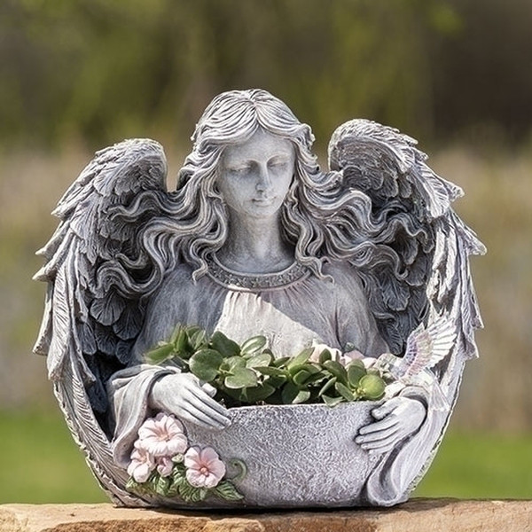 Angel Hummingbird Planter Garden Statue used with your flowers Sculpture